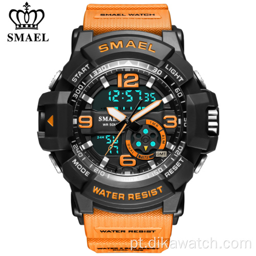 Novo relógio militar masculino SMAEL de quartzo esportivo à prova d&#39;água